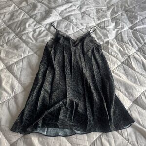 Victoria secret Leopard emerald Print Slip Dress with Lace Trim size S